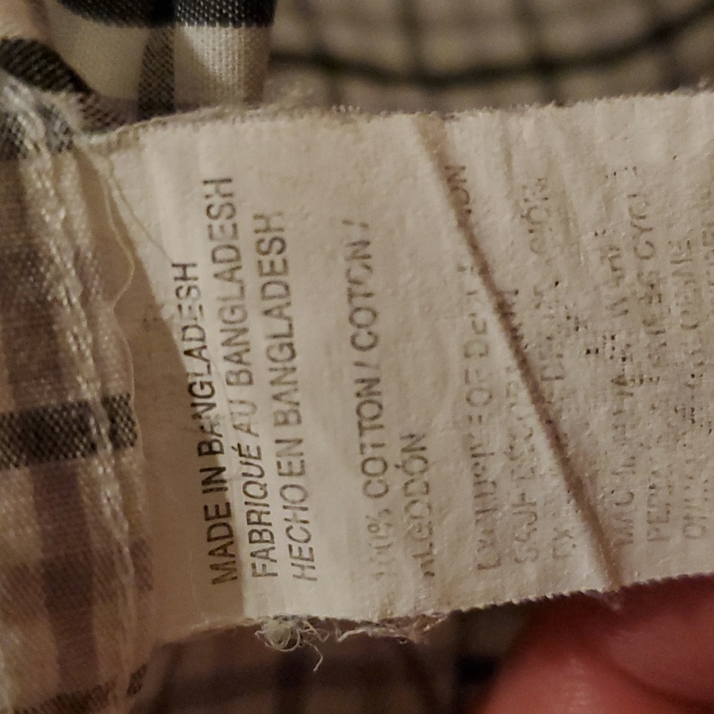 IZOD Button Down Men's Navy Blue/Gray Plaid White Long Sleeve - Size XL - Picture 8 of 8